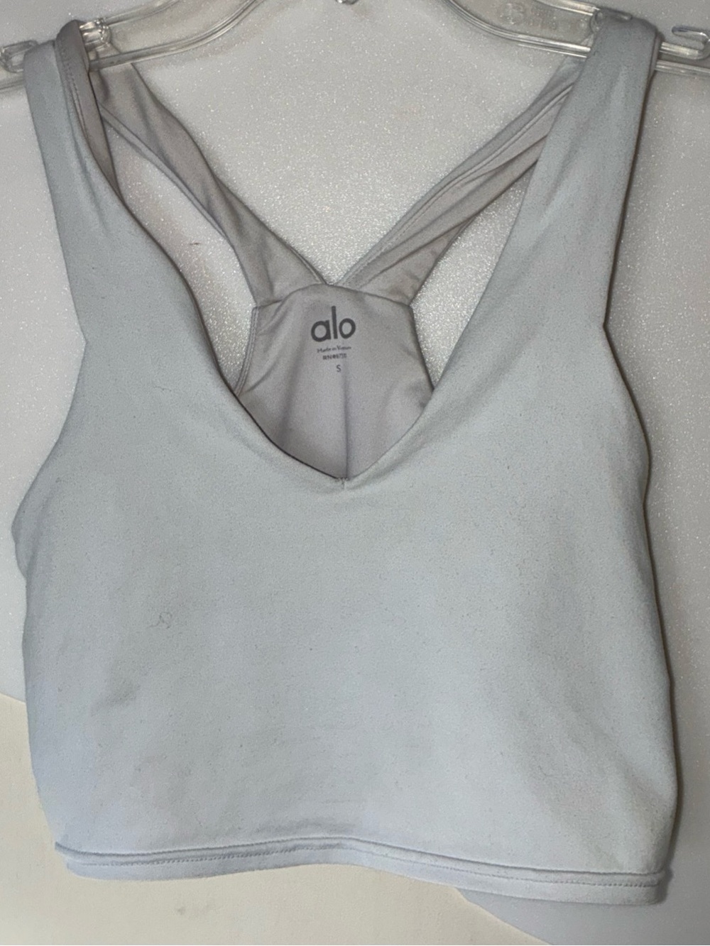 ALO Yoga Cream Crossback Sports Bra Sz Small EUC